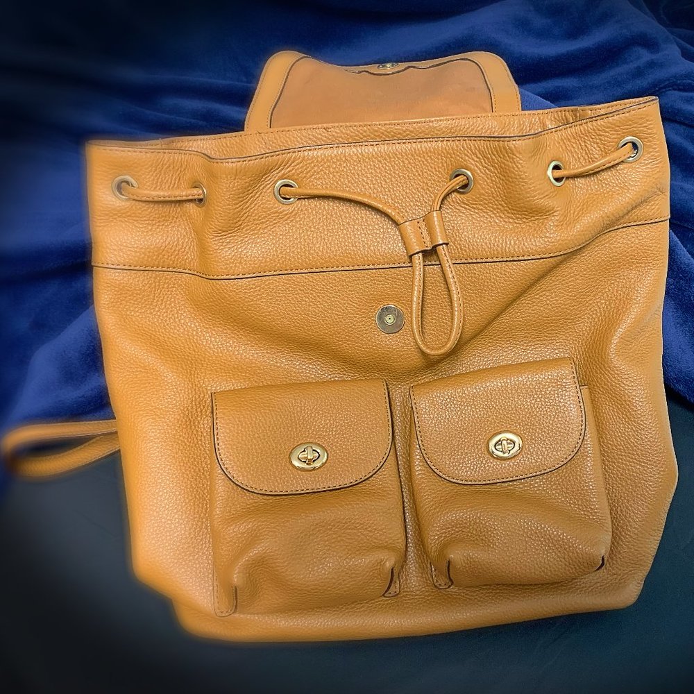 Coach Leather Billie Saddle Brown Backpack